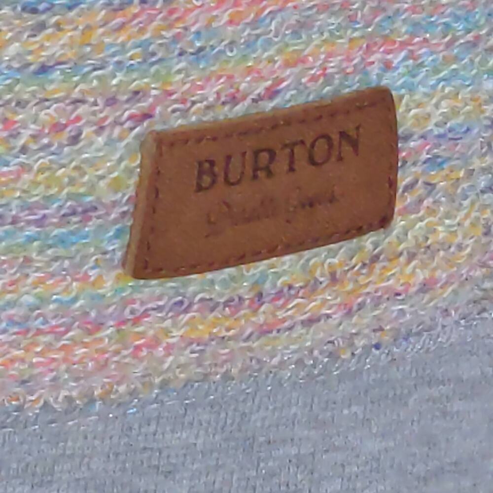Burton Womens Hoodie Sweatshirt Blue Multicolor Rainbow Long Sleeve Drawstring M - Picture 9 of 11